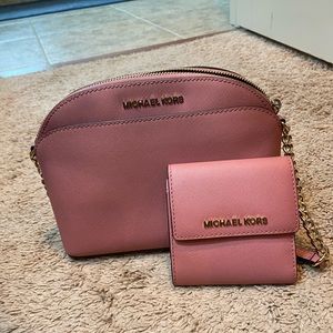 Mauve Michael Kors purse and wallet good condition pre loved